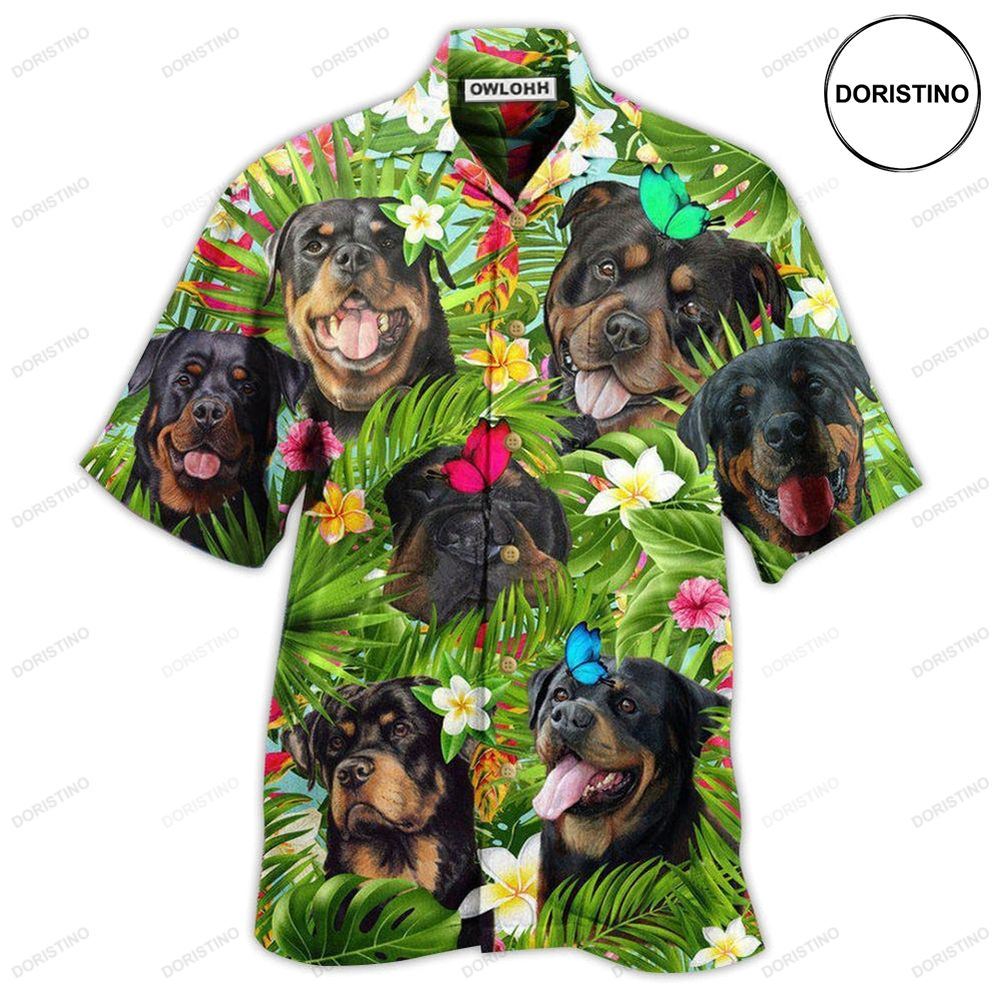 Rottweiler Dog Happy Summer Awesome Hawaiian Shirt
