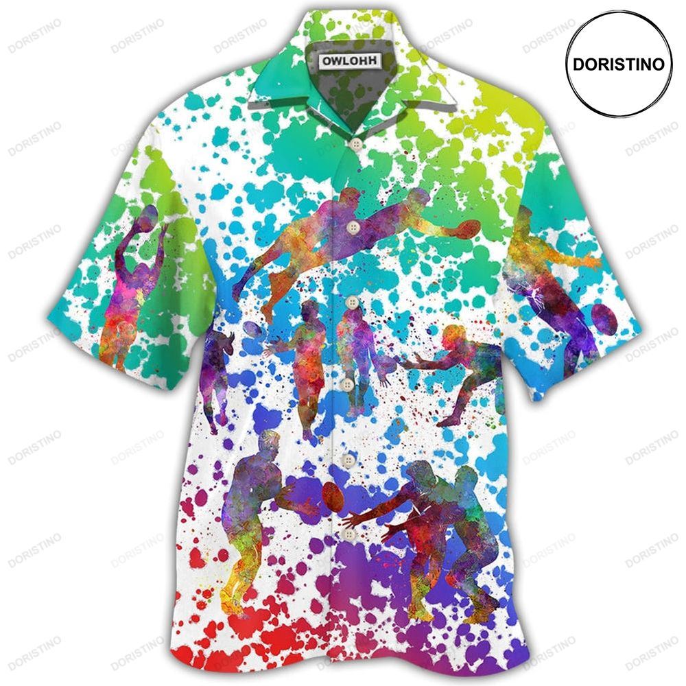 Rugby Colorful Painting Limited Edition Hawaiian Shirt