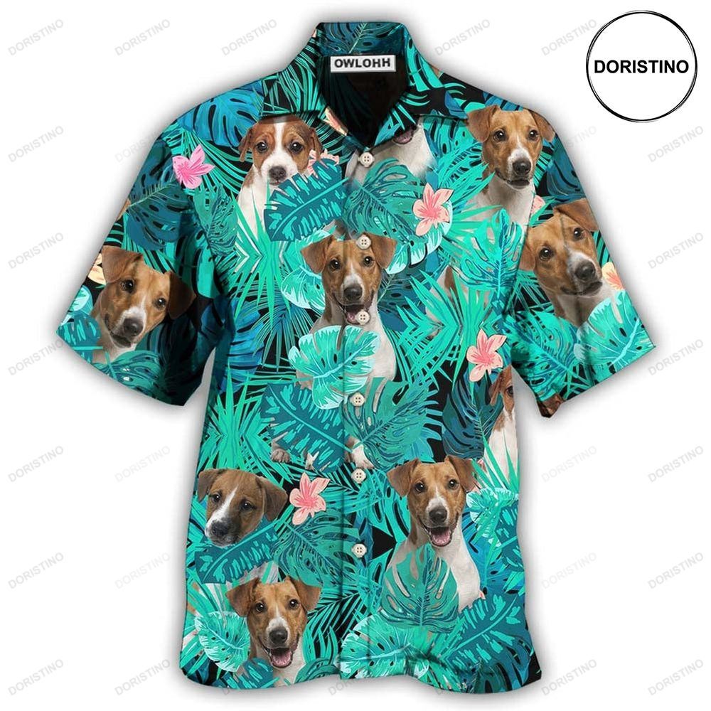 Russell Terrier Dog Summer Green Tropical Awesome Hawaiian Shirt