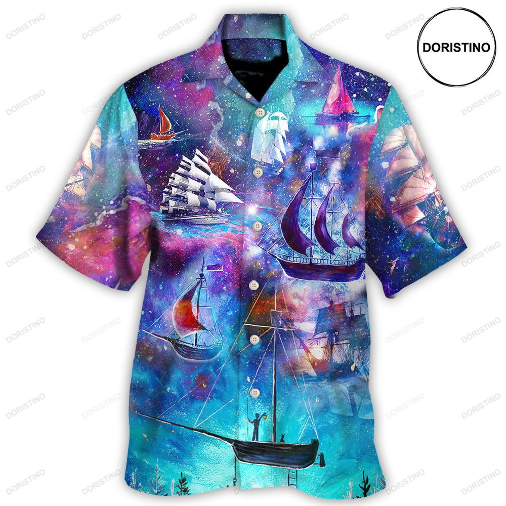 Sailing Boat On The Ocean Universe Limited Edition Hawaiian Shirt