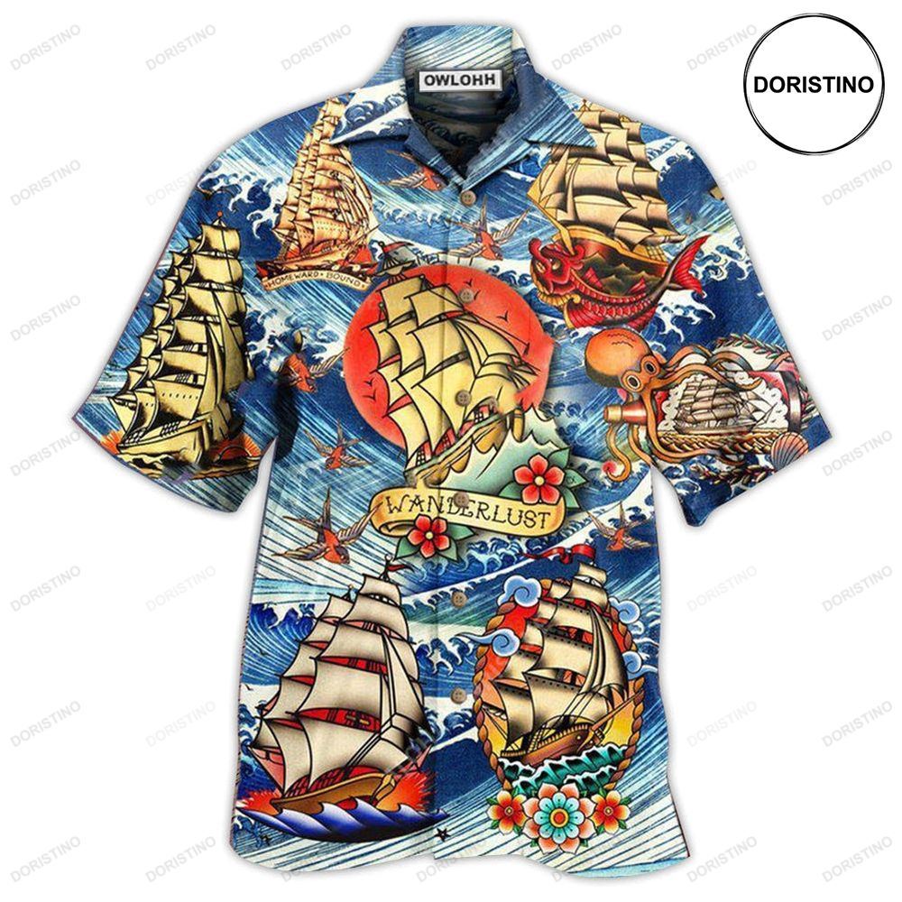Sailing Lets Go Somewhere Stars Kiss The Ocean Hawaiian Shirt