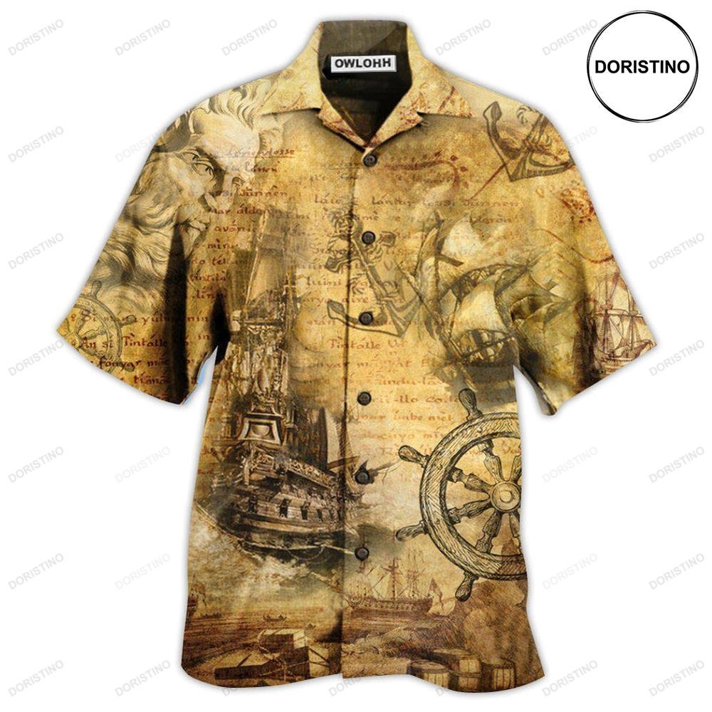 Sailing Ship Into The Sea To Find Your Soul Awesome Hawaiian Shirt