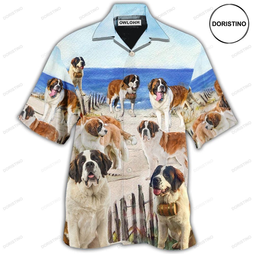 Saint Bernard Dog Funny Beach Limited Edition Hawaiian Shirt