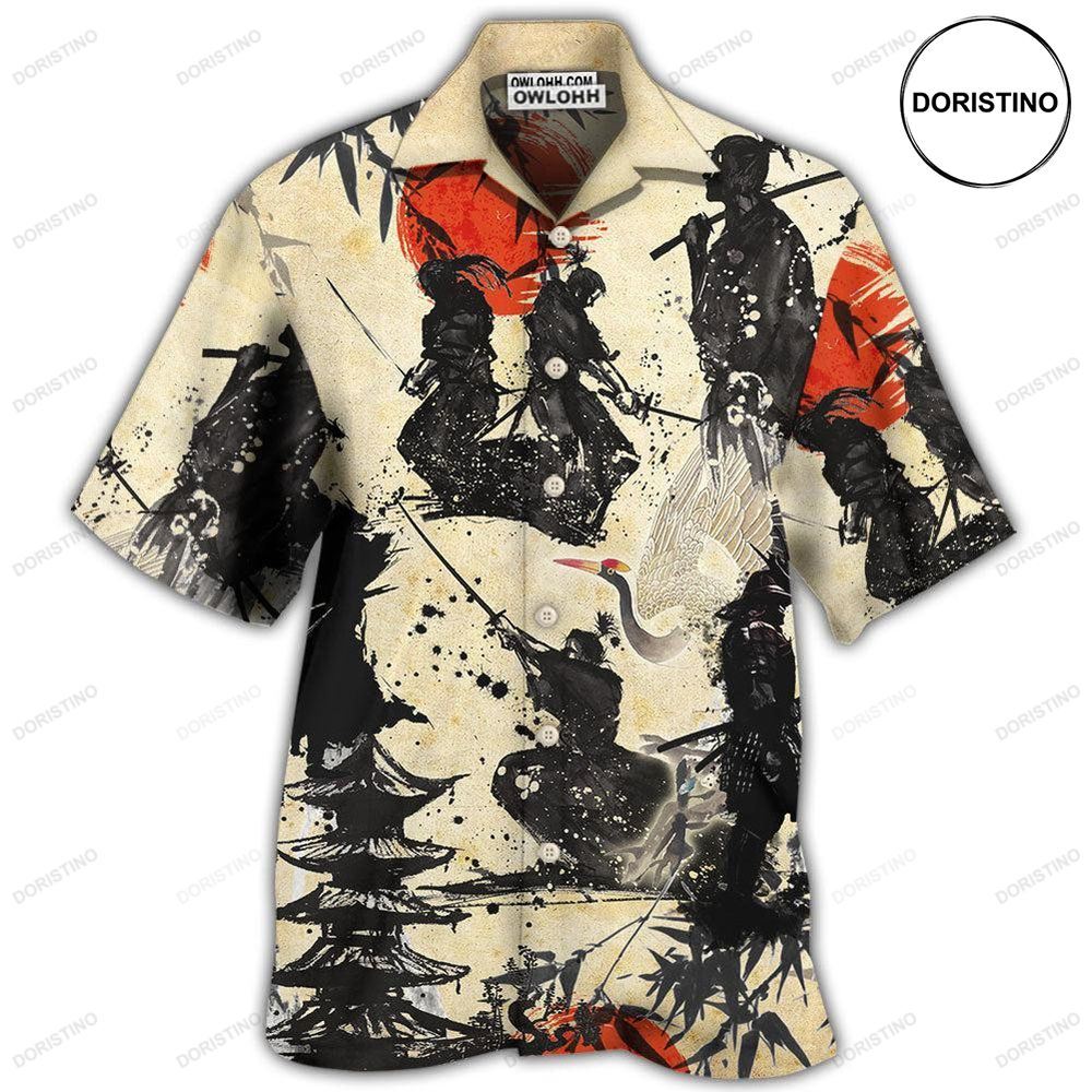 Samurai Mountain Sketch Art Awesome Hawaiian Shirt