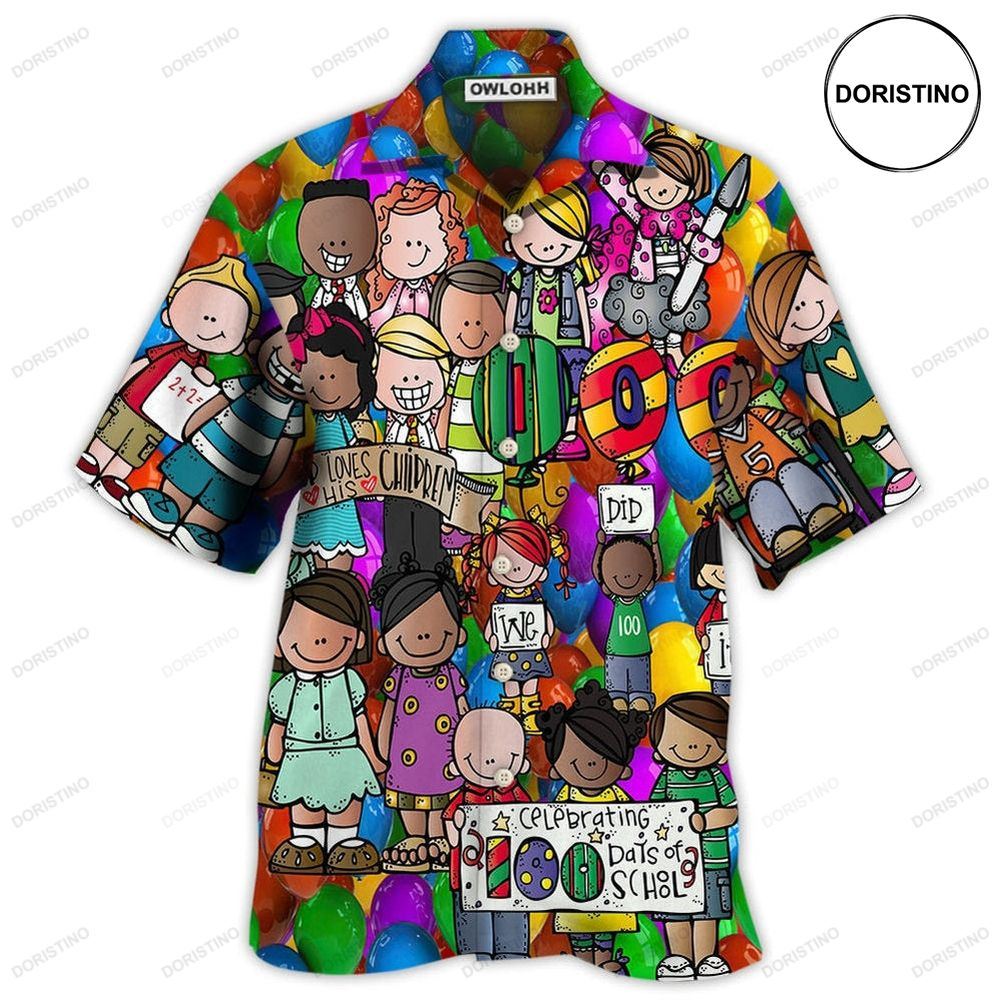 School 100 Days Of School With Students Limited Edition Hawaiian Shirt