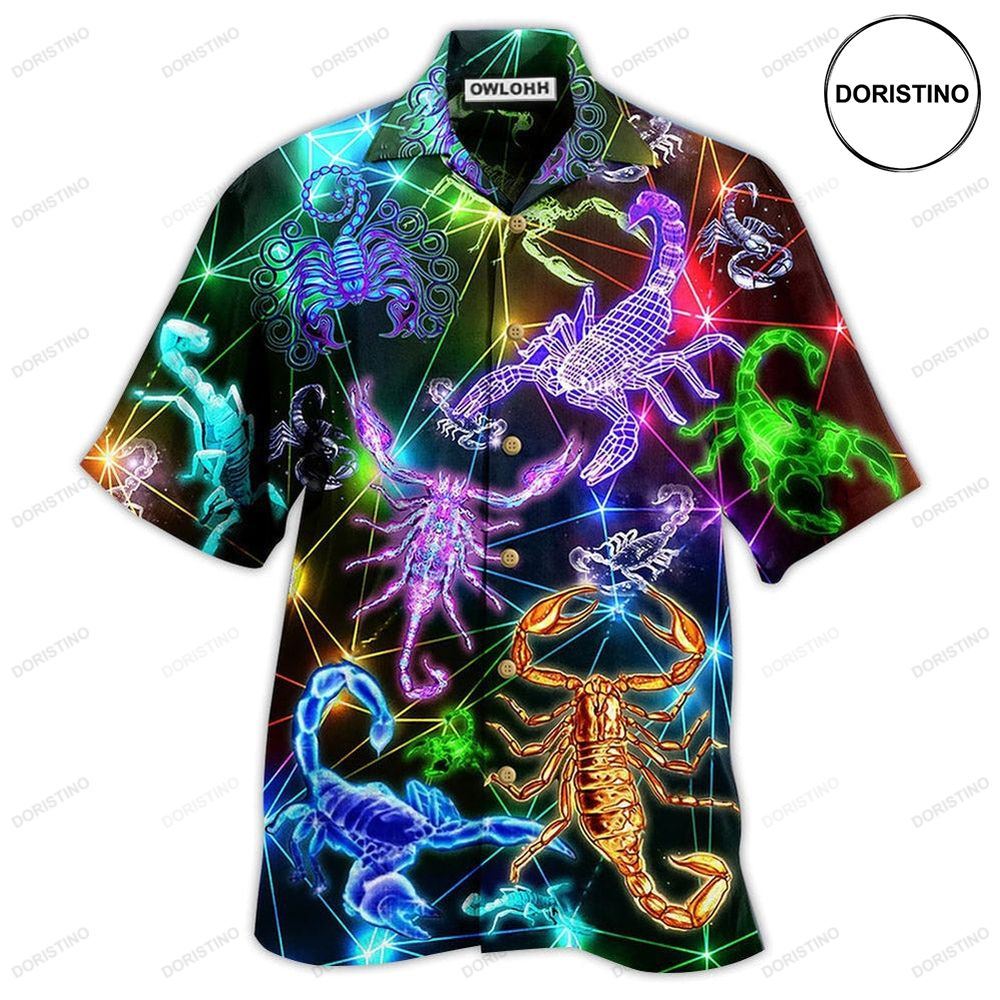 Scorpion Colorful Neon Hawaiian Shirt