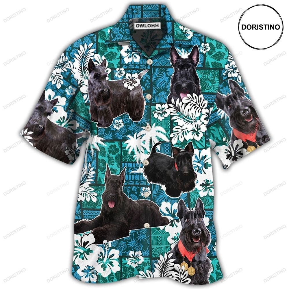 Scottish Terrier Dog Lovely Tribal Tropical Limited Edition Hawaiian Shirt