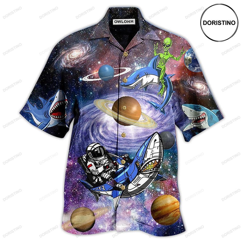 Shark Alien Space Awesome Hawaiian Shirt