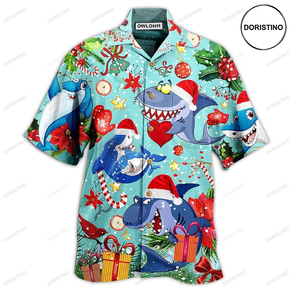 Shark Love Christmas Awesome Hawaiian Shirt