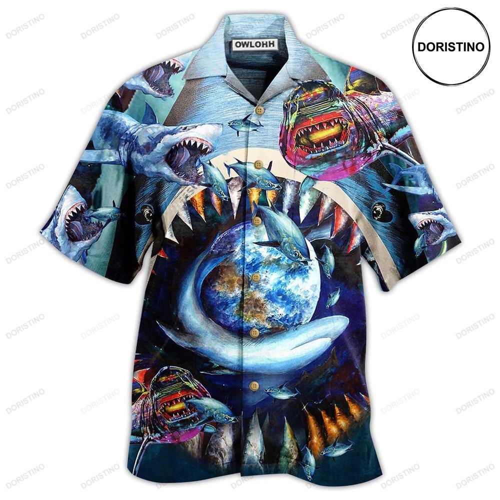 Shark Love Earth Hawaiian Shirt