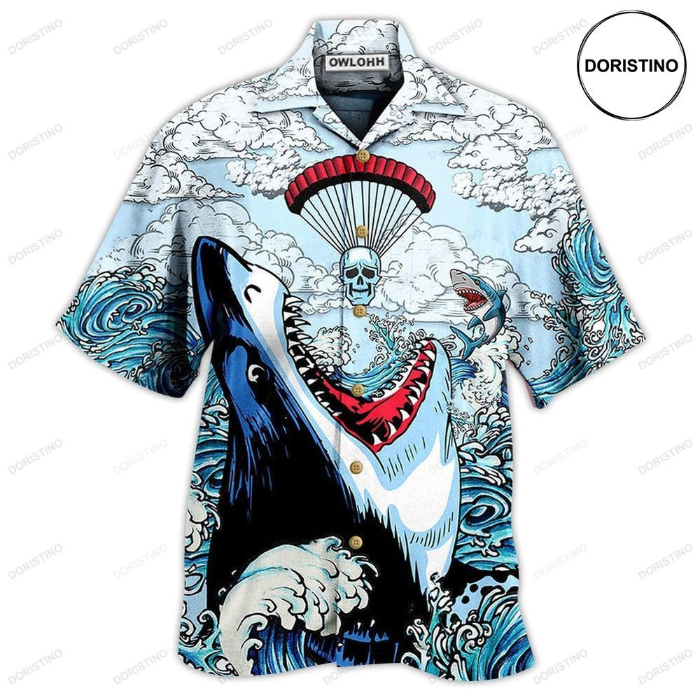 Shark Love Skull Hawaiian Shirt