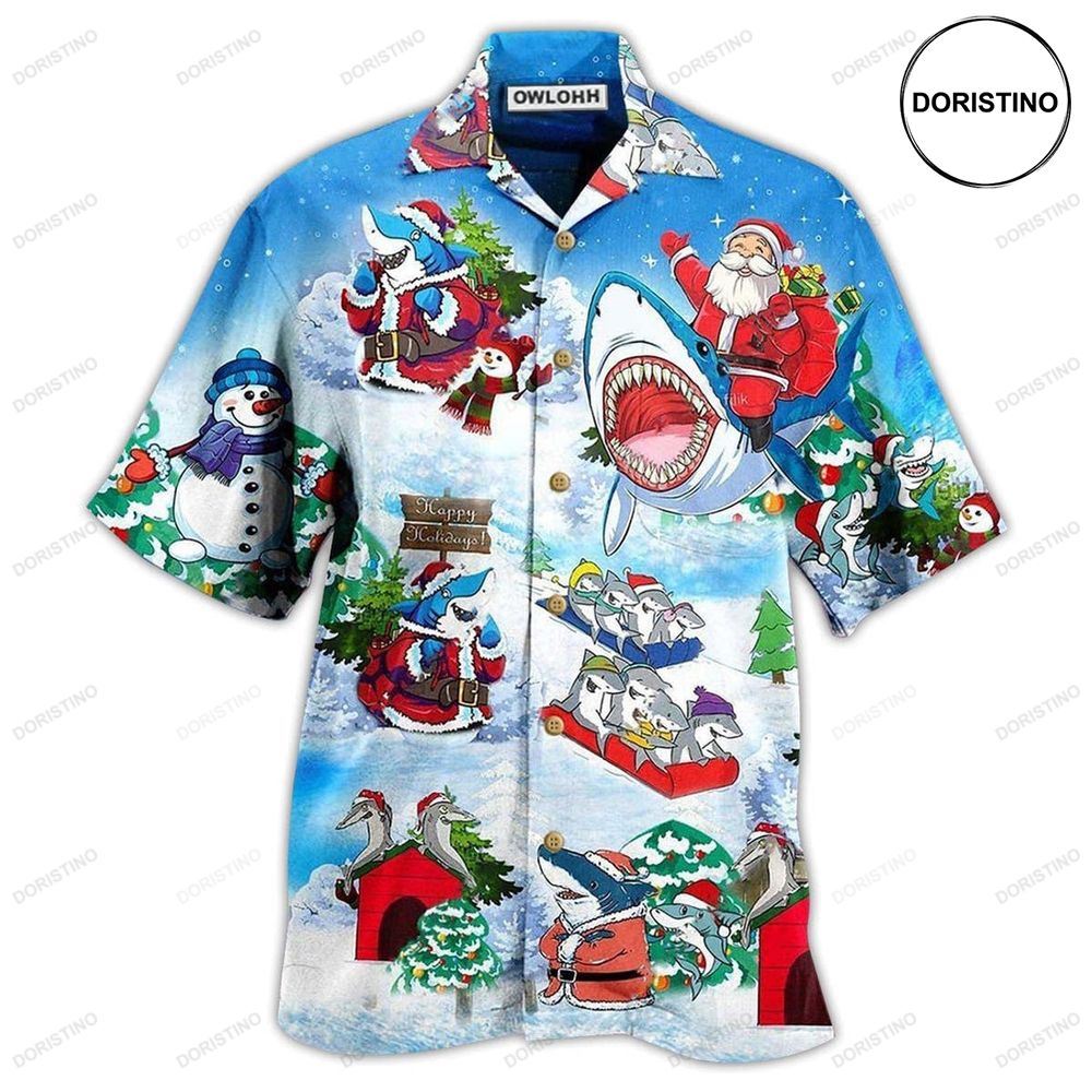 Shark Santa Love Xmas Limited Edition Hawaiian Shirt