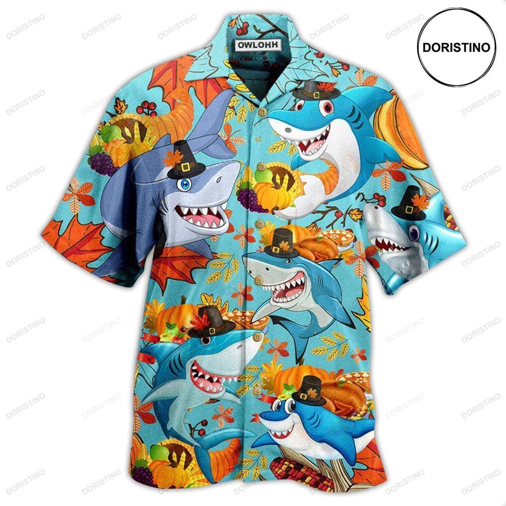 Shark Thanksgiving Funny Limited Edition Hawaiian Shirt