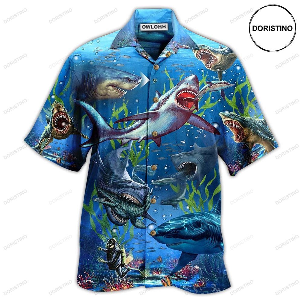 Shark What If Megalodon Was Alive Awesome Hawaiian Shirt