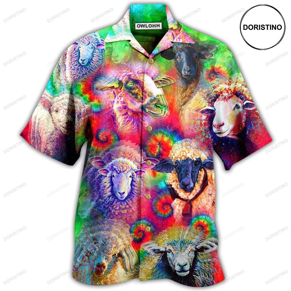 Sheep Animals Colorful Sheeps Awesome Hawaiian Shirt