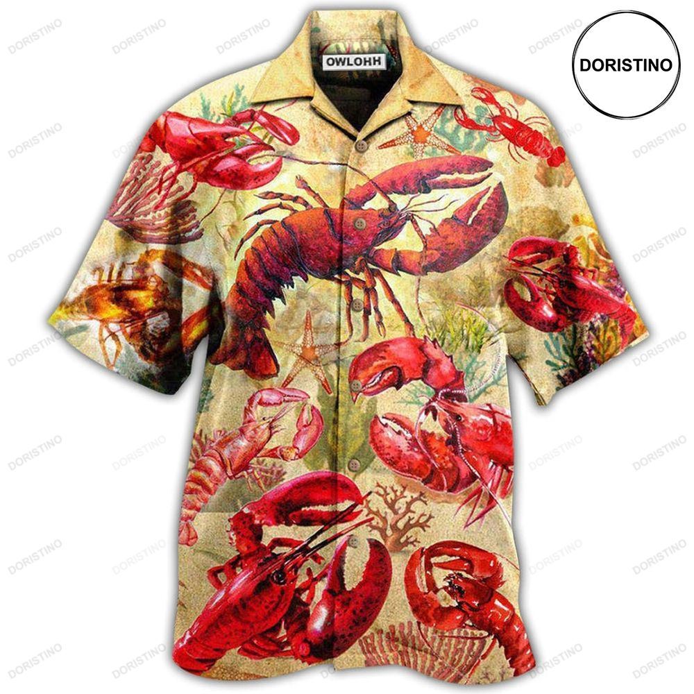 Shrimp Animals Red In The Ocean Hawaiian Shirt