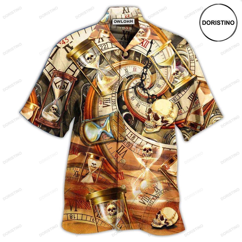 Skull All Knows Value Of Time Awesome Hawaiian Shirt