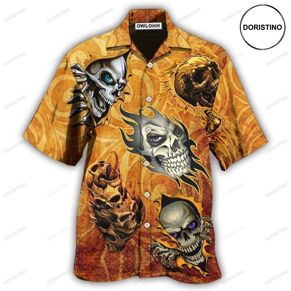 Skull And Fire My Limited Edition Hawaiian Shirt