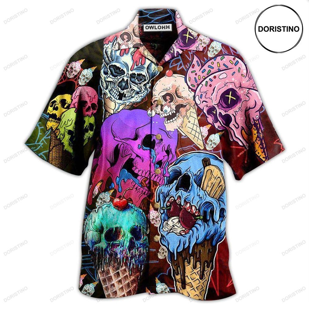 Skull And Ice Cream Hawaiian Shirt