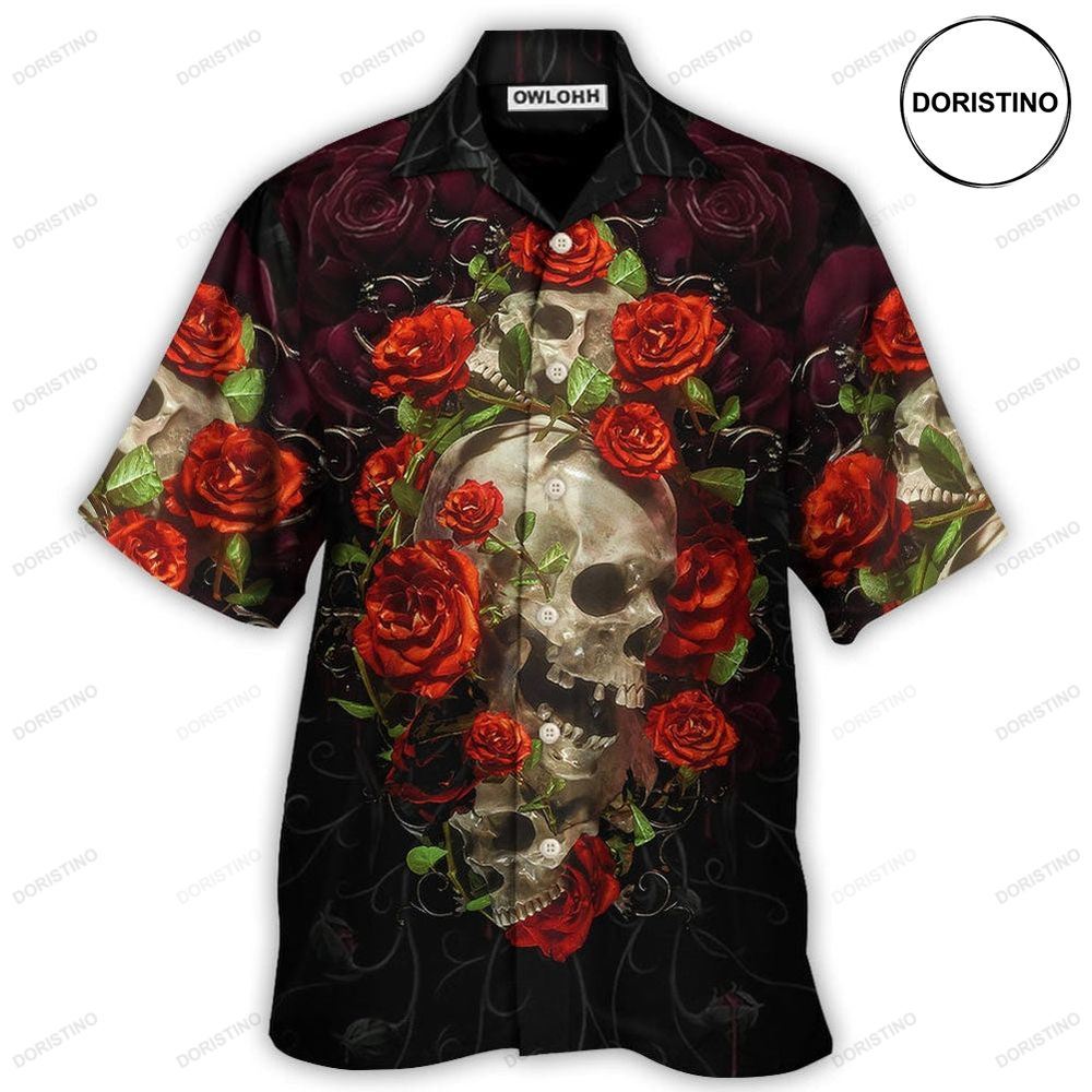 Skull And Roses Art Awesome Hawaiian Shirt