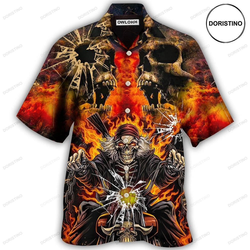 Skull Biker Awesome Hawaiian Shirt