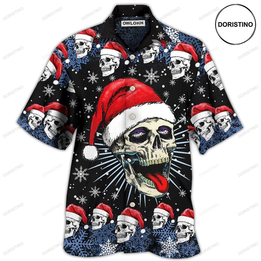 Skull Christmas On The Naughty Listand I Regret Nothing Awesome Hawaiian Shirt