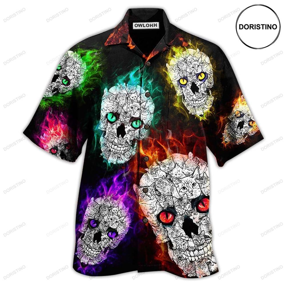 Skull Color Smile Say Hi Limited Edition Hawaiian Shirt