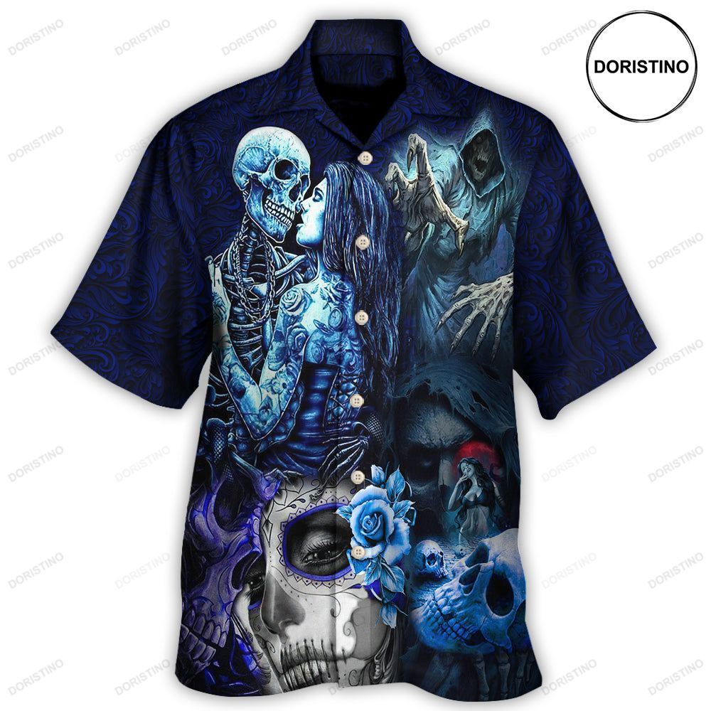 Skull Death Love In Heart Awesome Hawaiian Shirt