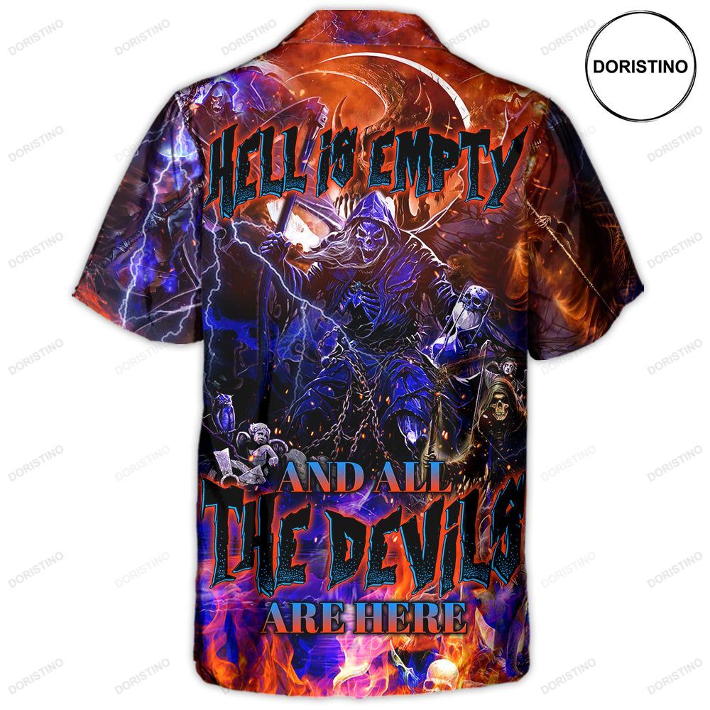 Skull Hell Is Empty And All The Devils Are Here Limited Edition Hawaiian Shirt