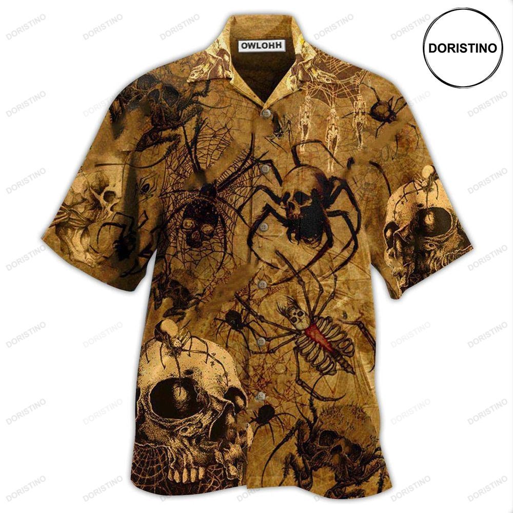 Skull Im Only Here For The Spiders Limited Edition Hawaiian Shirt