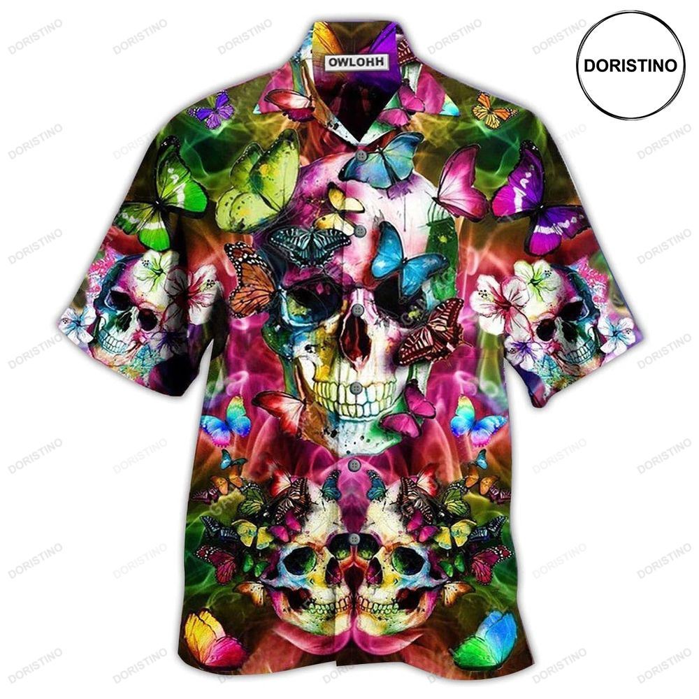 Skull Love Life Cool Floral Awesome Hawaiian Shirt