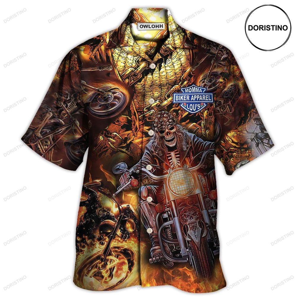 Skull Motorcycle Racing Fast Fire New Ver Awesome Hawaiian Shirt