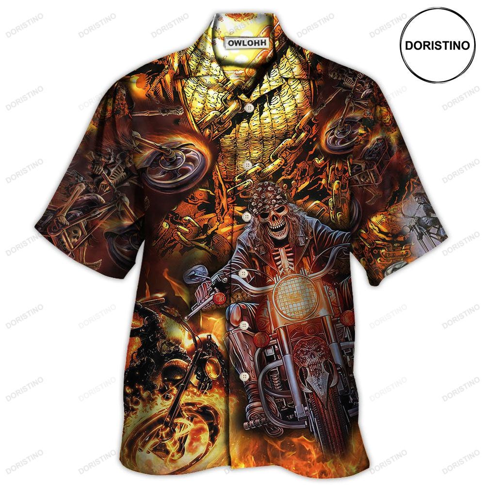 Skull Motorcycle Racing Fast Fire New Limited Edition Hawaiian Shirt