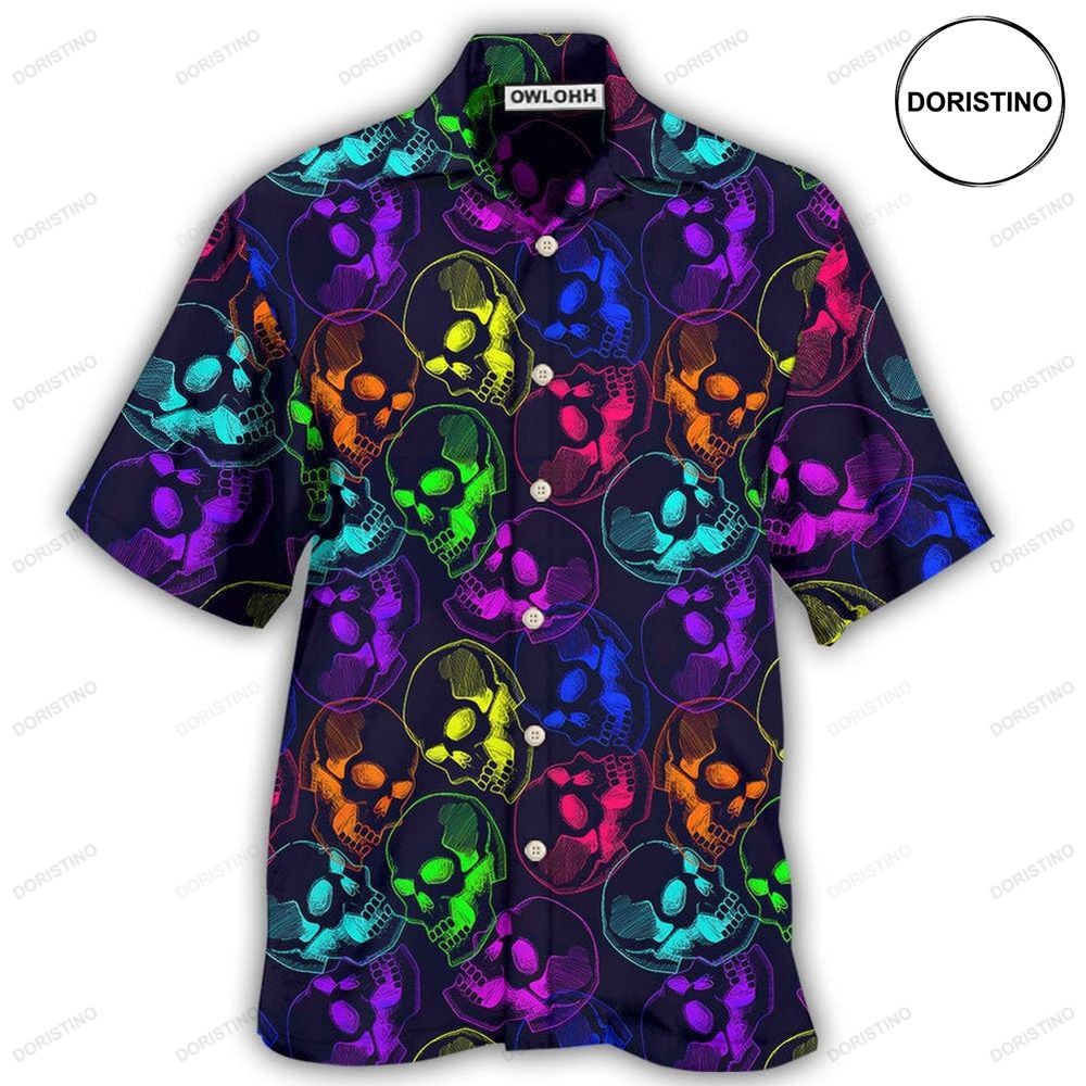 Skull Neon Big Cool Hawaiian Shirt