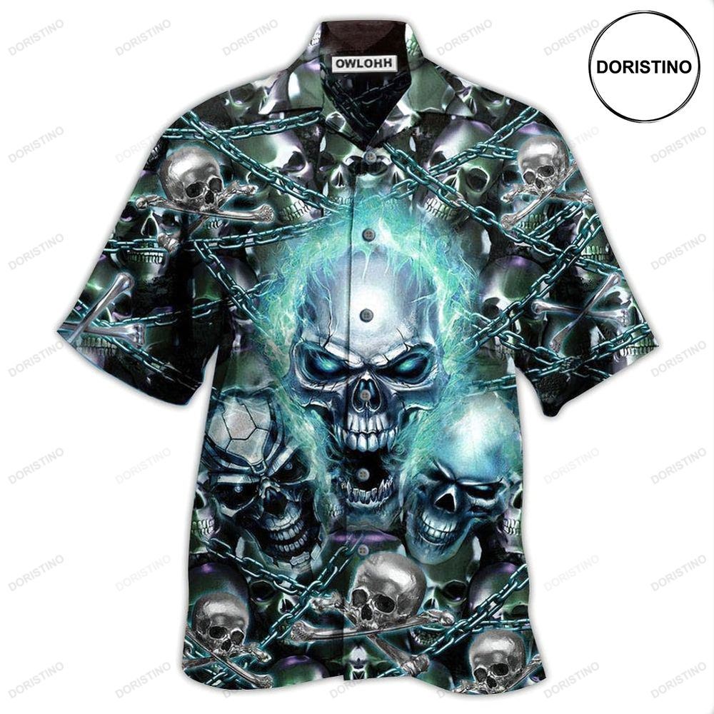 Skull Screaming Blue Limited Edition Hawaiian Shirt