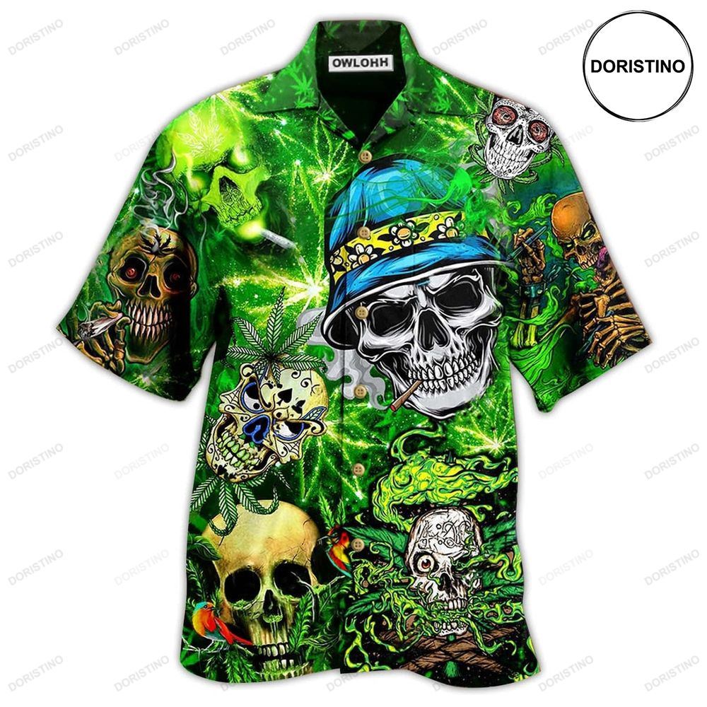 Skull Smile Love Green Cool Limited Edition Hawaiian Shirt