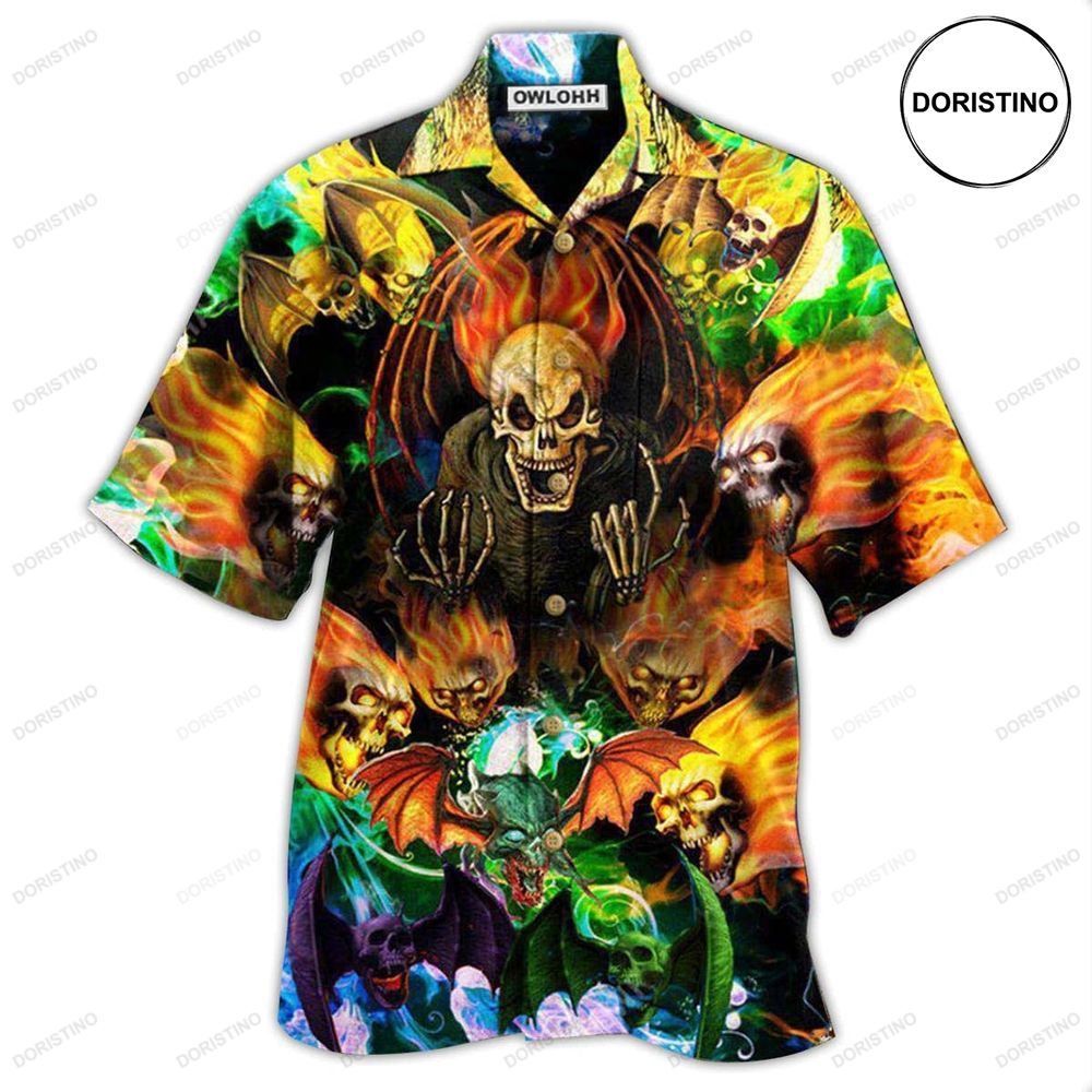 Skull With Bat Wings Limited Edition Hawaiian Shirt