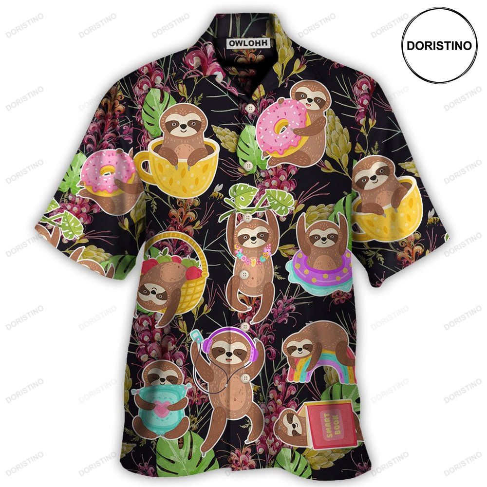 Sloth Cute Funny Tropical Vibe Art Limited Edition Hawaiian Shirt