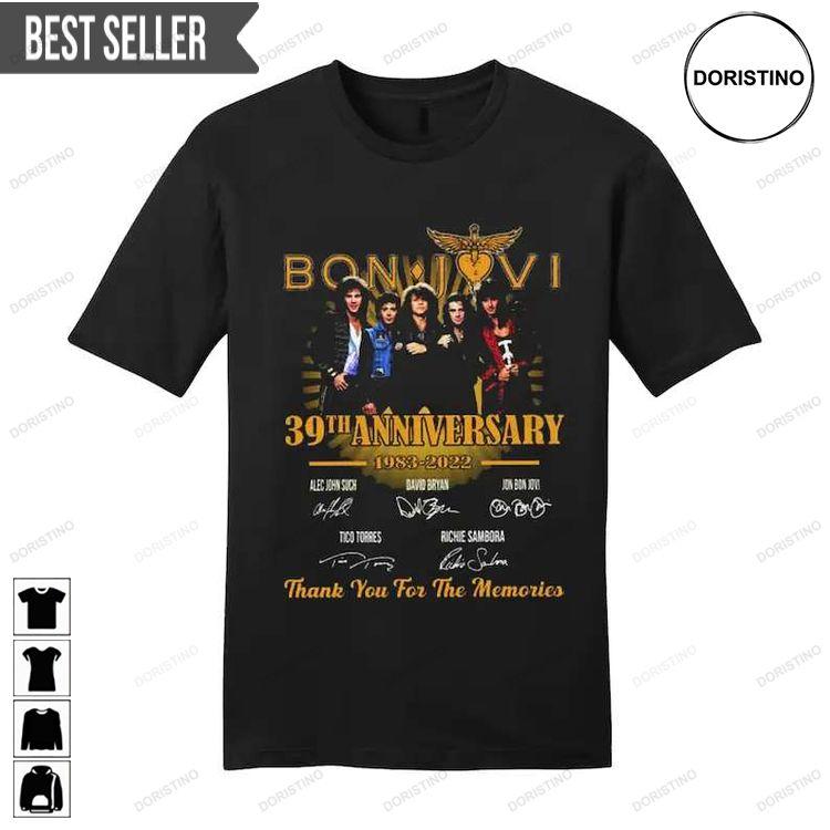 Bon Jovi 39th Anniversary 1983-2022 Signatures Doristino Trending Style