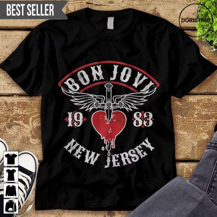 Bon Jovi Logo Band 1983 New Jersey Doristino Limited Edition T-shirts