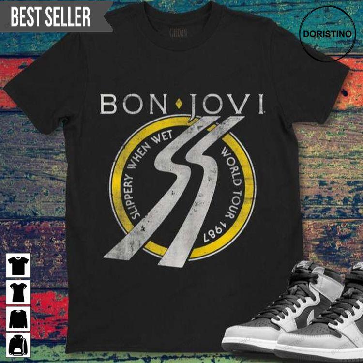 Bon Jovi Slippery When Wet World Tour Doristino Limited Edition T-shirts