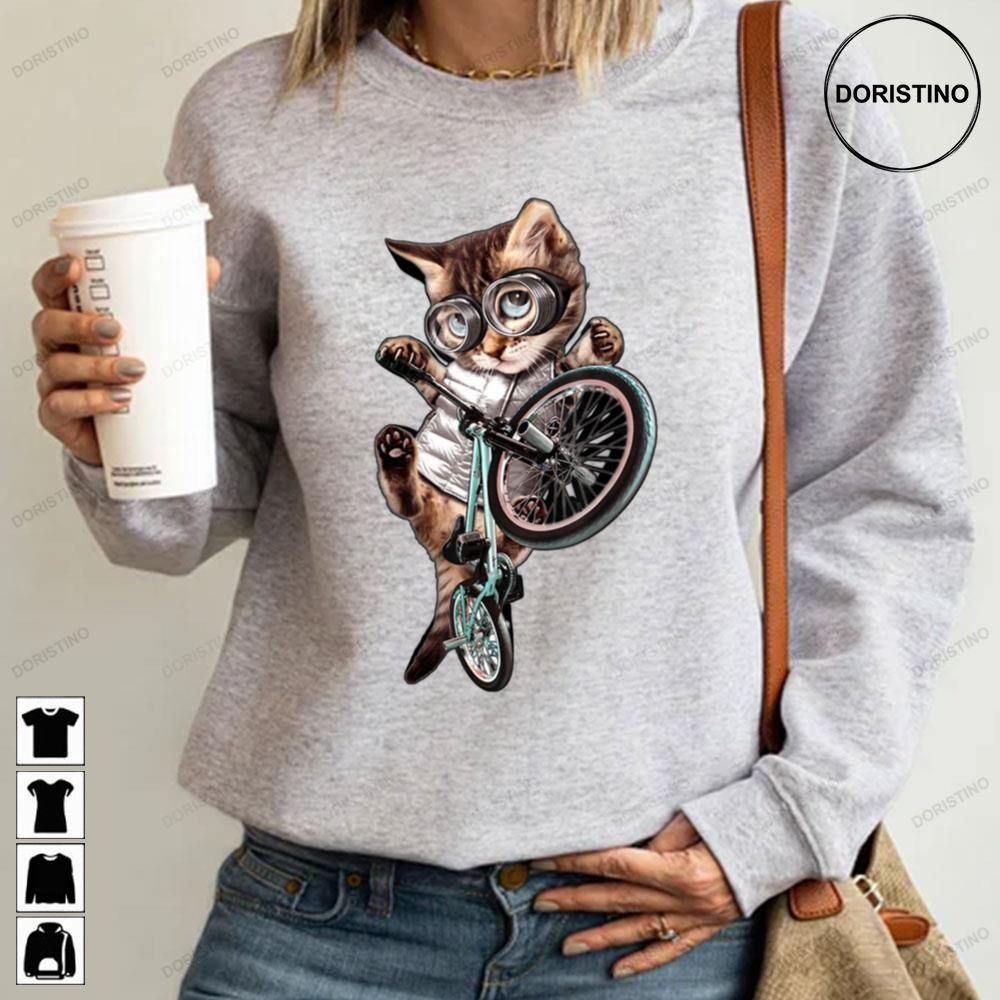 Lovely Little Bike Cute Cat Cycling Awesome Shirts