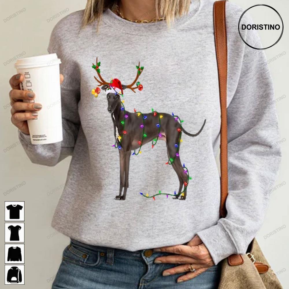 Italian Greyhound Dog Tree Christmas Lights Xmas 2 Doristino Sweatshirt Long Sleeve Hoodie