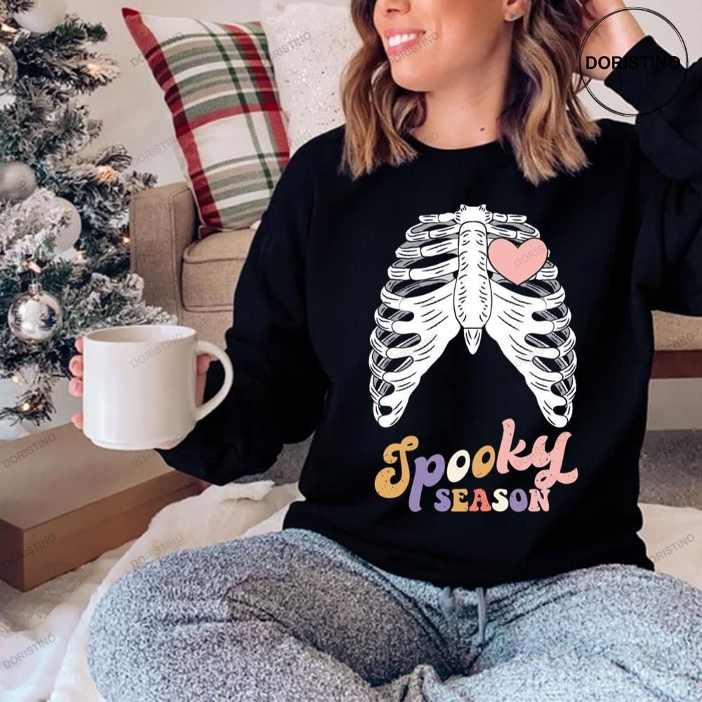 Cute Skeleton Ribcage Spooky Season Halloween Limited Edition T-shirt