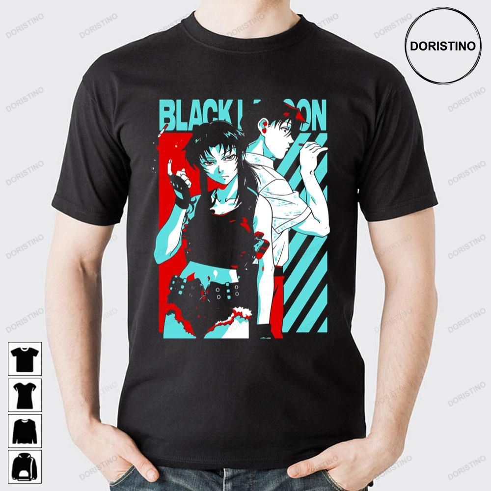 Red And Blue Retro Black Lagoon Awesome Shirts