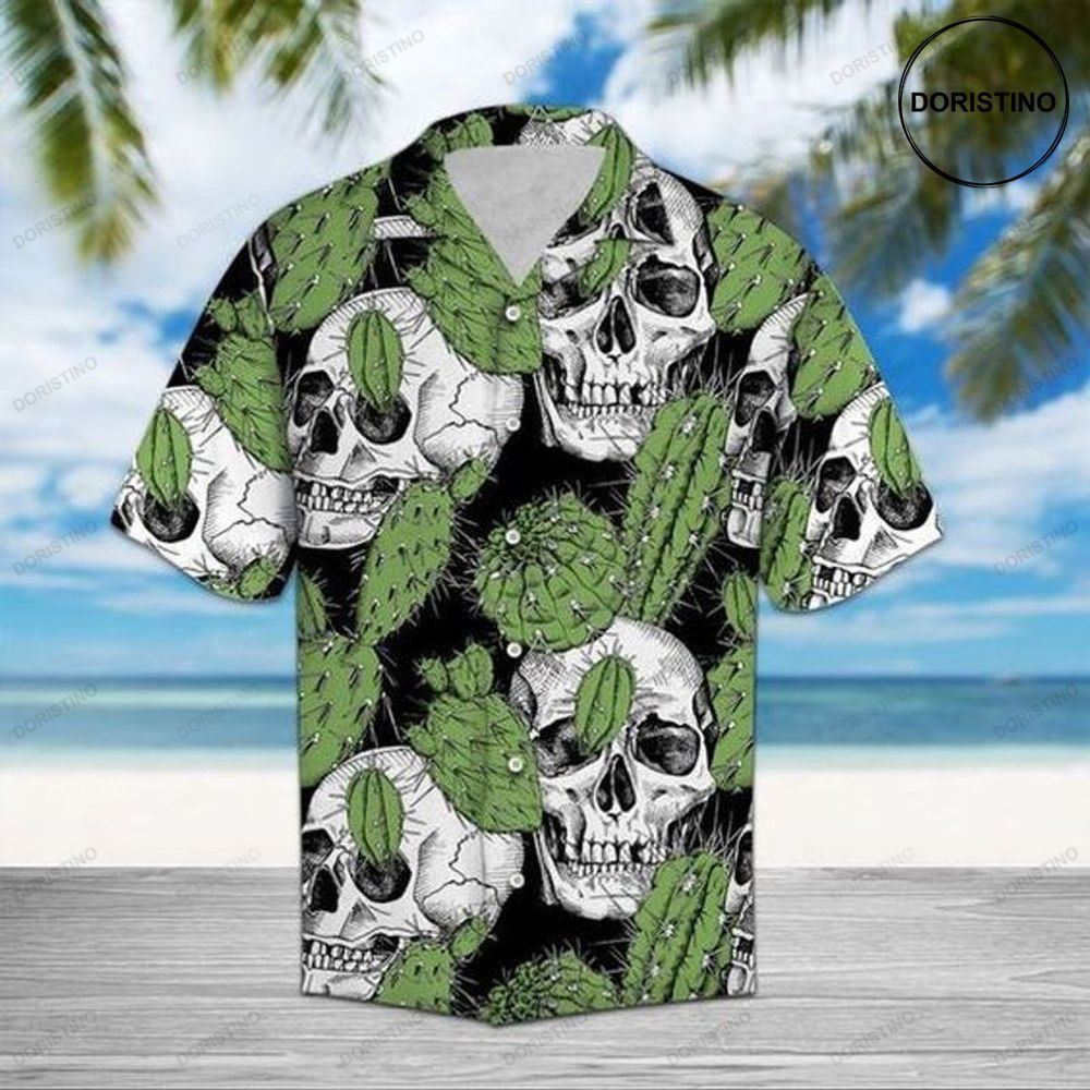 Cactus With Skull Awesome Hawaiian Shirt