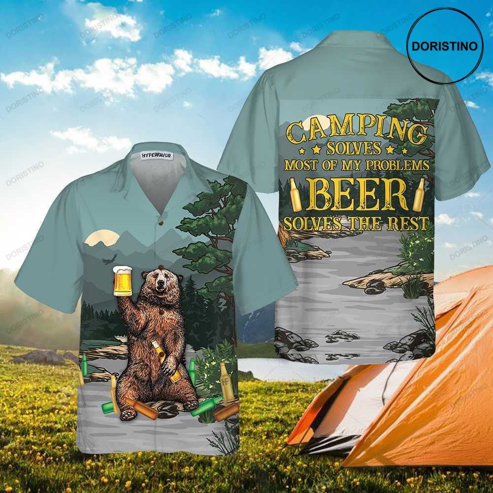 Camping Solves Most Of Problems Funny Beer And Camping For Men And Women Hawaiian Shirt