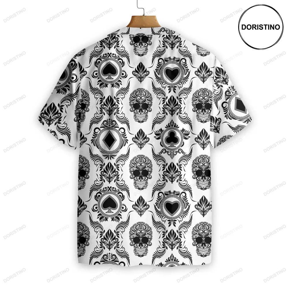 Casino And Black Skull Pattern Limited Edition Hawaiian Shirt