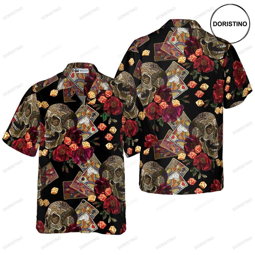 Casino Skull Colorful Awesome Hawaiian Shirt