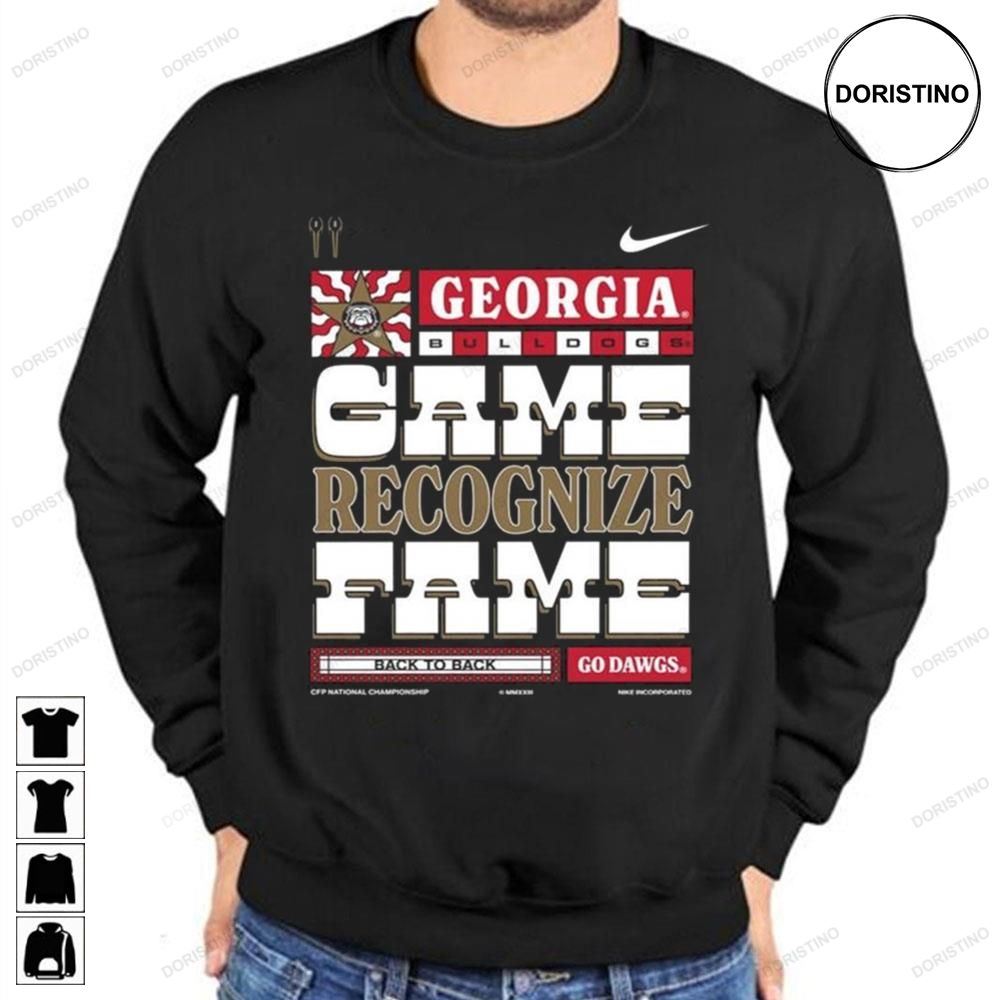 Georgia Bulldogs Game Recognize Fame 2023 National Championship Awesome Shirts